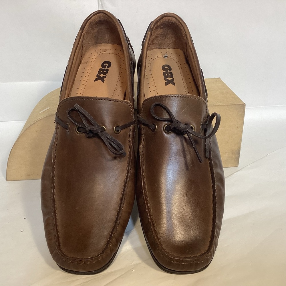 GBX Brown Casual Soft Leather Henley Boat Shoes Loafers Men’s size 11